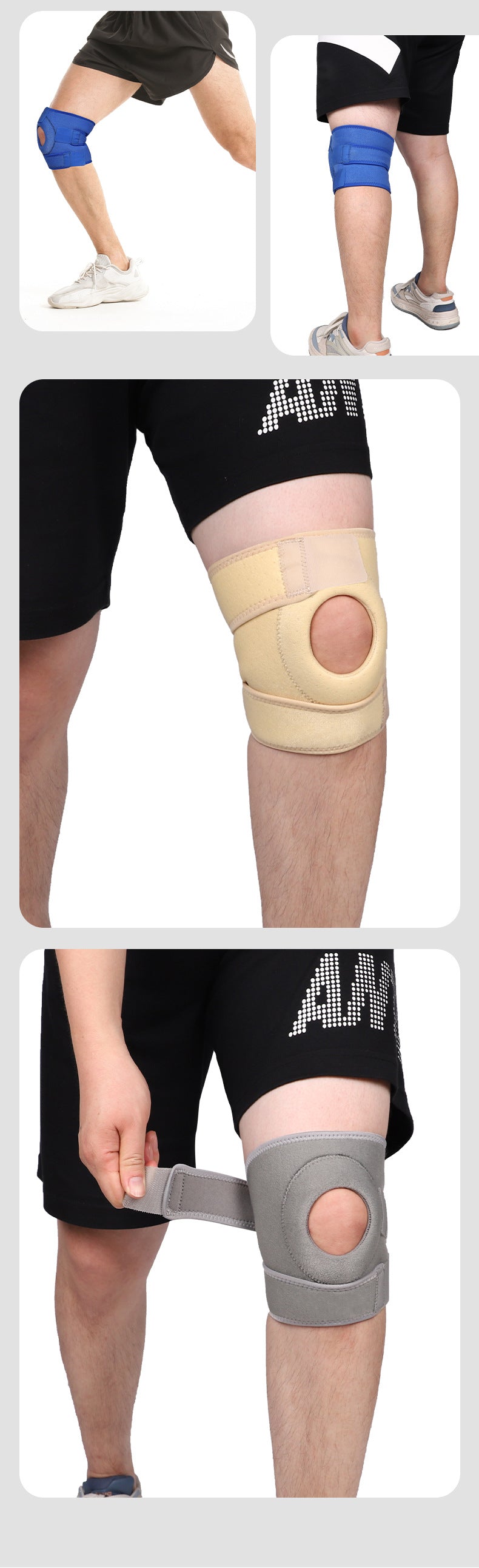 Knee Brace with Straps, Patella EVA Pads