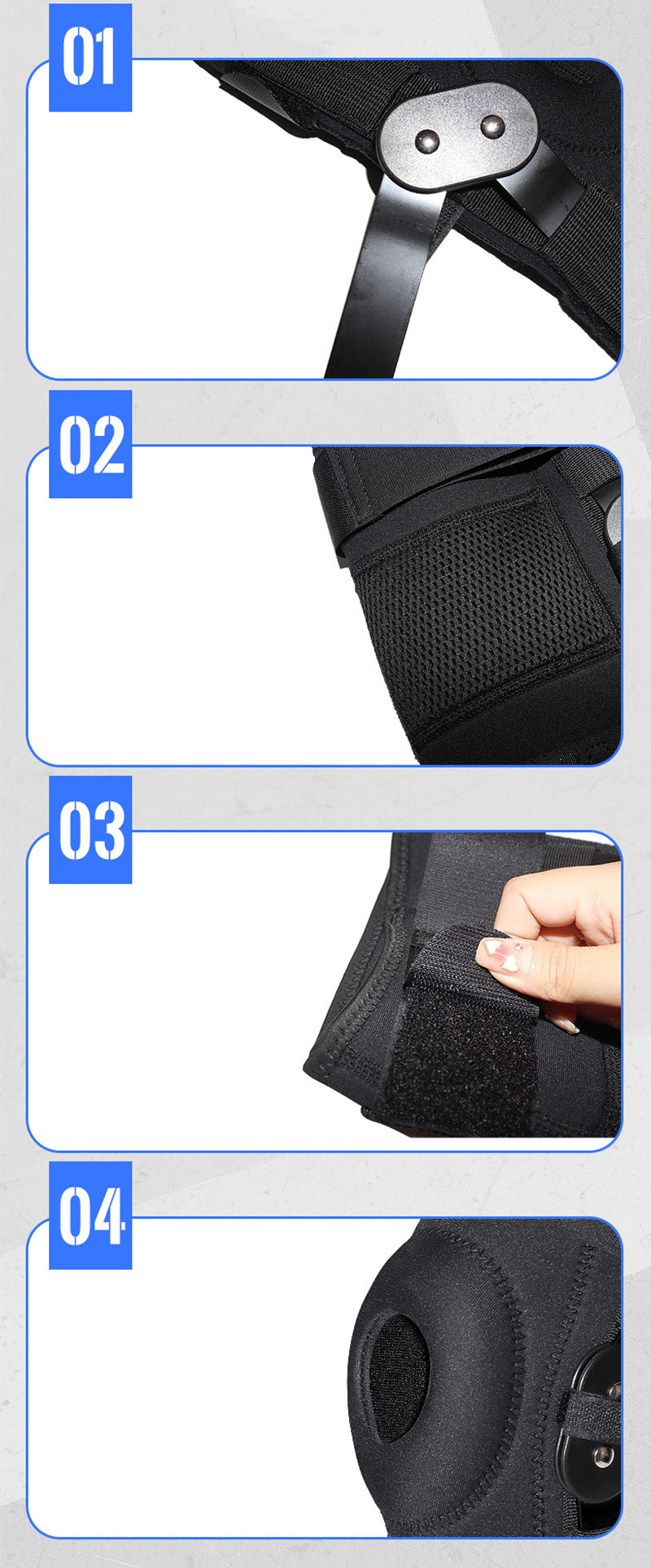 Professional Medical Hinged Knee Support X-Strap Fixing System