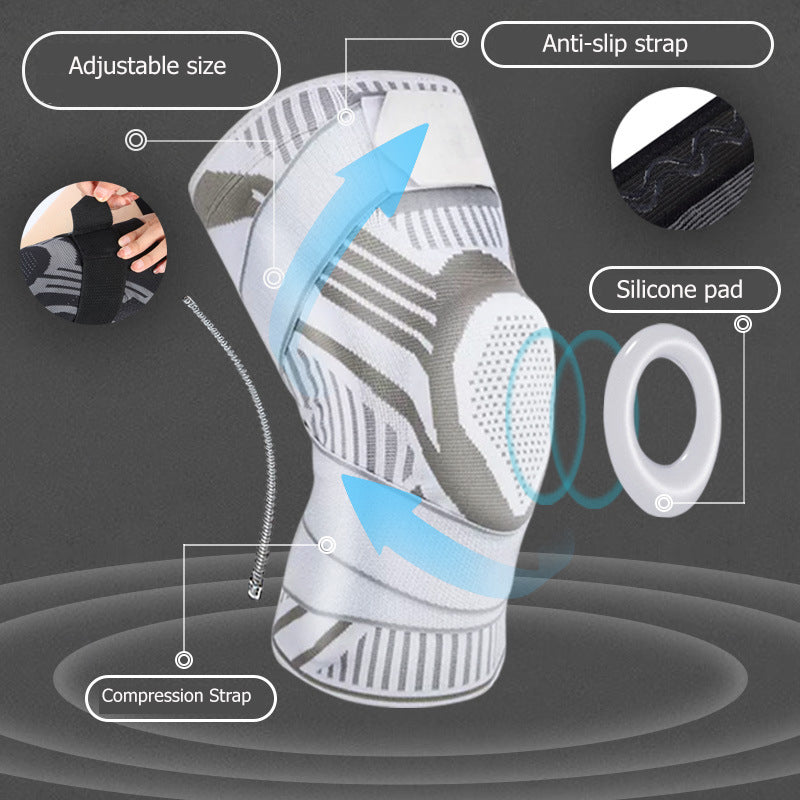 Knee Brace Compression Sleeve with Strap