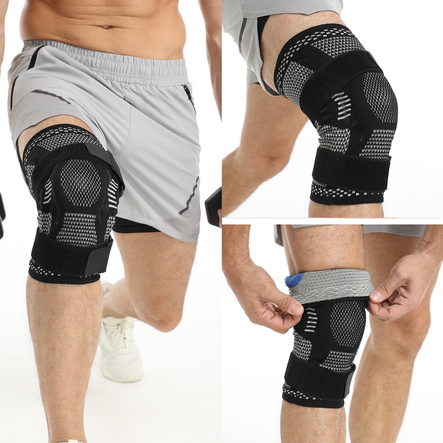 Sport Knee Brace with Straps,4 Springs  Support