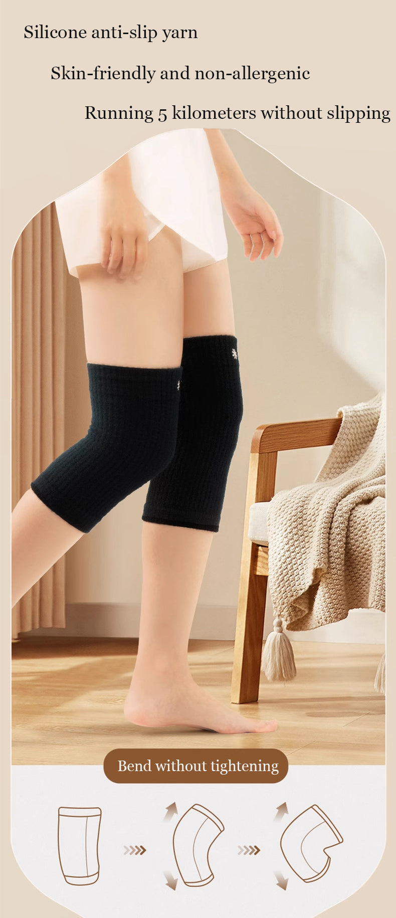 2pack Warm velvet knee sleeve,40-100kg