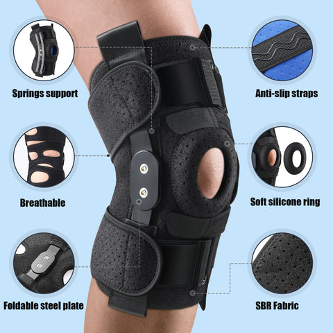 Hinged Knee Brace for support ,breathable