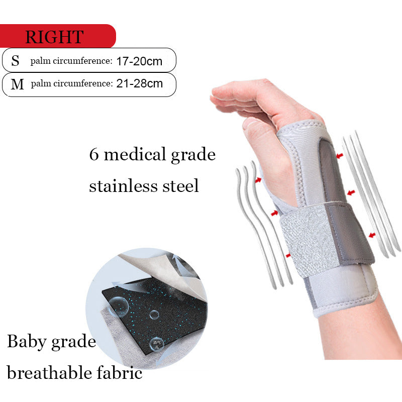 6 Stainless Steels Medical Carpal Tunnel Wrist Brace